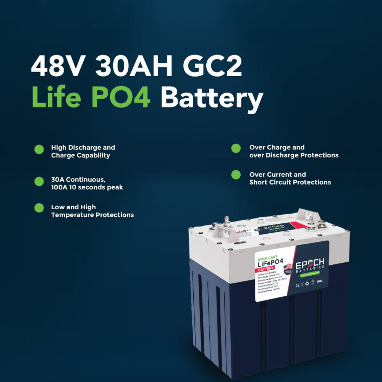 Suncoast Marine and Auto offers Epoch Battery 48V 30Ah GC2 Golf Cart LiFePO4 Lithium Battery (48V-30Ah-GC2 EPOCH)