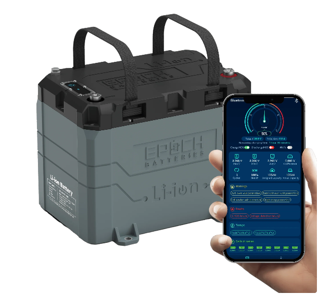 Suncoast Marine and Auto offers Epoch Battery 24V 100Ah LiFePO4 Lithium Battery (B24100A-C)