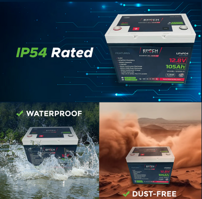 Suncoast Marine and Auto offers Epoch Battery 12V 105Ah Essential Series - Bluetooth & Heated LiFePO4 (12105A-H)