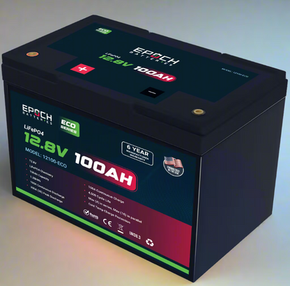 Suncoast Marine and Auto offers Epoch Battery 12V 100Ah Eco Series LiFePO4 Battery (12100-ECO)