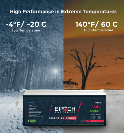 Suncoast Marine and Auto offers Epoch Battery 12V 460Ah Essential Series - Bluetooth & Heated LiFePO4 Battery (12460A-H)