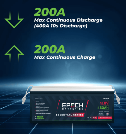 Suncoast Marine and Auto offers Epoch Battery 12V 460Ah Essential Series - Bluetooth & Heated LiFePO4 Battery (12460A-H)