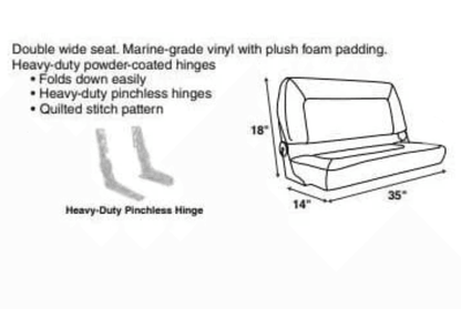Suncoast Marine and Auto offers SPRINGFIELD Double Wide Folding Seat, White (1042039)