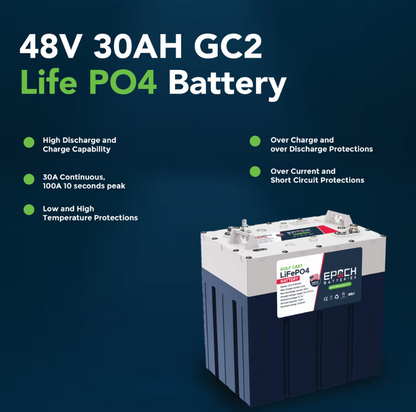 Suncoast Marine and Auto offers Epoch Batteries 48V 60Ah GC2 - Golf Cart LiFePO4 Lithium Battery (48V-60Ah-GC2-Kit)