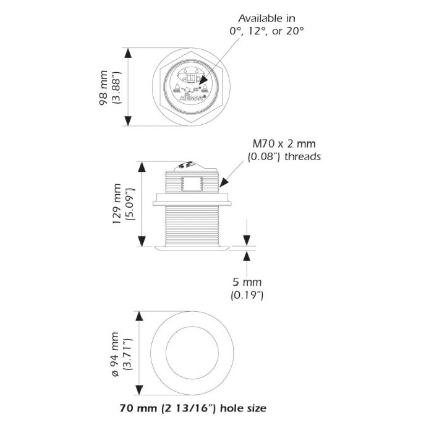 Airmar B75 High 20 Degree CHIRP Transducer 8-Pin f/Garmin [B75C-20-H-8G]