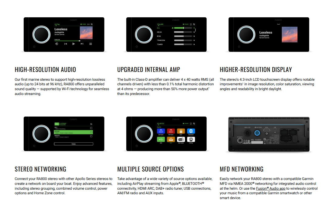Suncoast Marine Supply offers Fusion Apollo MS-RA800 Marine Stereo