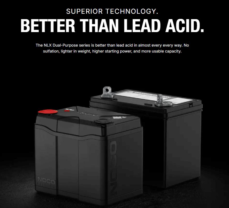 Suncoast Marine and Auto offers NOCO 12V 40Ah 12V Lithium-Ion LiFePO4 Dual-Purpose Battery NLXU1