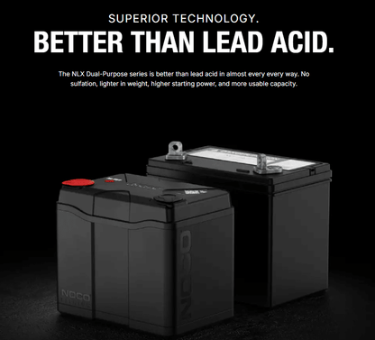 Suncoast Marine and Auto offers NOCO 12V 40Ah 12V Lithium-Ion LiFePO4 Dual-Purpose Battery NLXU1