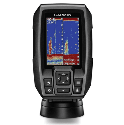 Suncoast Marine and Auto offers Garmin STRIKER 4 Fishfinder Worldwide Version w/77/200kHz - 4-Pin Transducer w/Transom & Trolling Motor Mounts [010-01550-01]