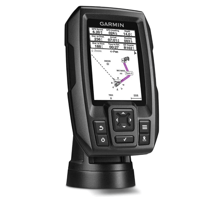 Suncoast Marine and Auto offers Garmin STRIKER 4 Fishfinder Worldwide Version w/77/200kHz - 4-Pin Transducer w/Transom & Trolling Motor Mounts [010-01550-01]