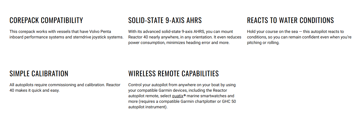 Suncoast Marine and Auto offers Garmin Reactor 40 Steer-By-Wire Corepack f/Volvo-Penta w/o GHC 20 [010-00705-93]