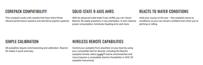Suncoast Marine and Auto offers Garmin Reactor 40 Steer-By-Wire Corepack f/Volvo-Penta w/o GHC 20 [010-00705-93]