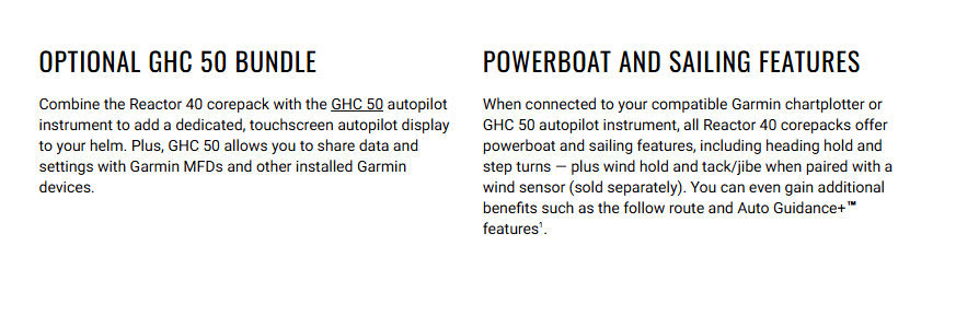 Suncoast Marine and Auto offers Garmin Reactor 40 Steer-By-Wire Corepack f/Volvo-Penta w/o GHC 20 [010-00705-93]