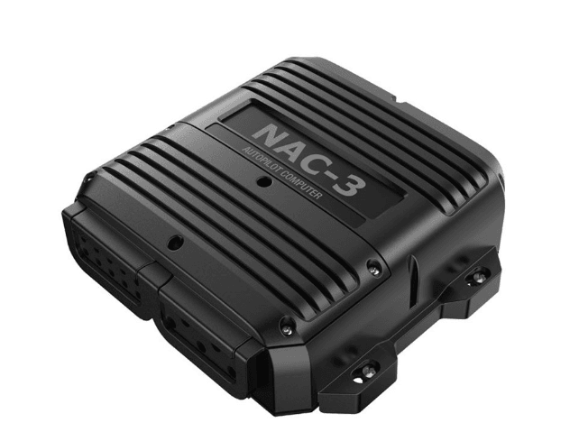 Suncoast Marine and Auto offers Simrad NAC-3 High Current Course Computer [000-13250-001] The NAC-3 Autopilot Computer is recommended for boats above 10 metres (35 feet) in length. It is rated to operate high-current drive pumps.
