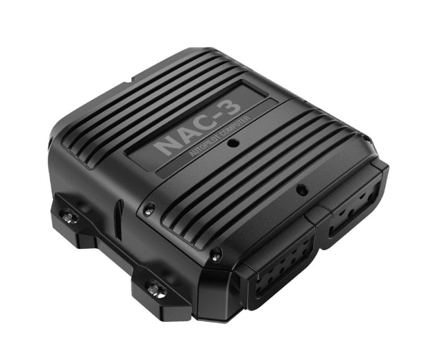Suncoast Marine and Auto offers Simrad NAC-3 High Current Course Computer [000-13250-001] The NAC-3 Autopilot Computer is recommended for boats above 10 metres (35 feet) in length. It is rated to operate high-current drive pumps.