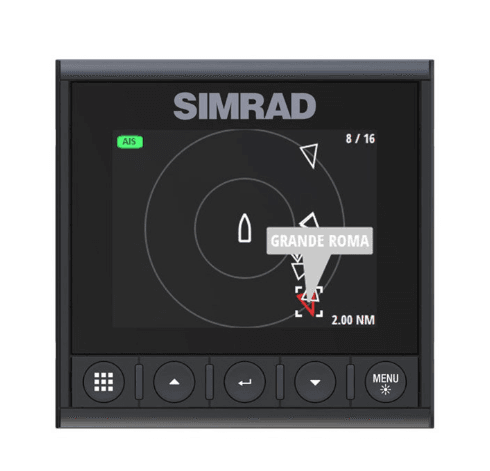 Suncoast Marine and Auto offers Simrad IS42 Smart Instrument Digital Display [000-13285-001] The IS42 displays wind, speed, depth, engine data, and AIS. It has a color screen, waterproof controls, and easy installation with single cable.