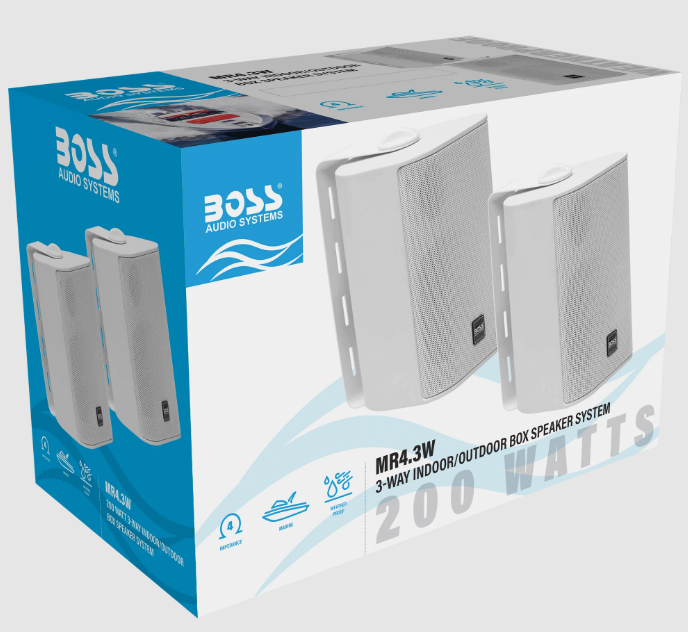 Suncoast Marine and Auto offers Boss Audio 4" MR4.3W Box Speakers - White - 200W [MR4.3W]
