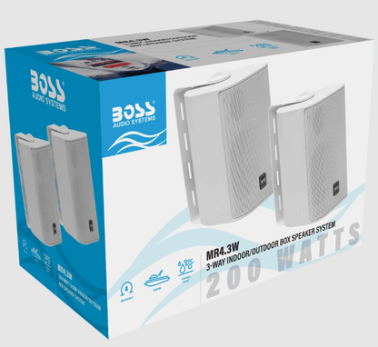 Suncoast Marine and Auto offers Boss Audio 4" MR4.3W Box Speakers - White - 200W [MR4.3W]
