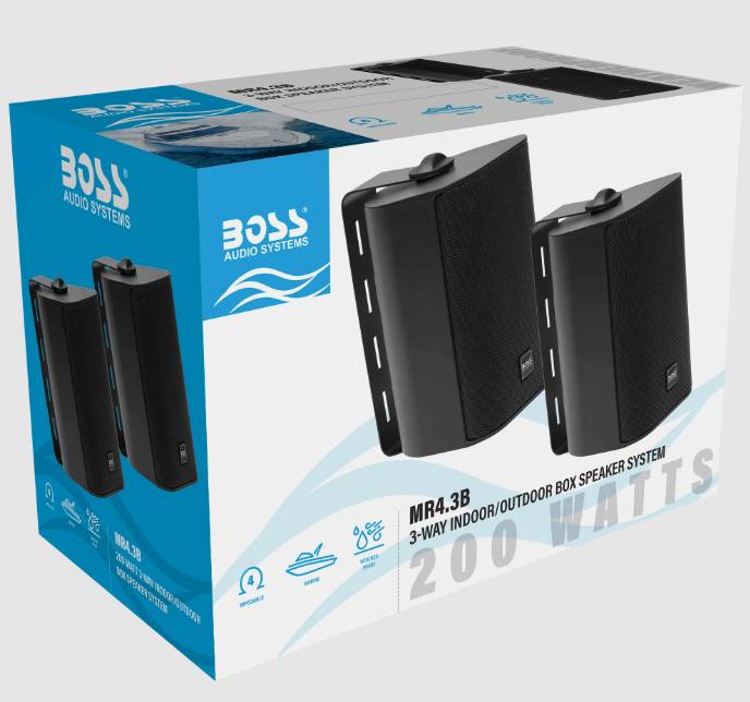 Suncoast Marine and Auto offers Boss Audio 4" MR4.3B Box Speakers - Black - 200W [MR4.3B]