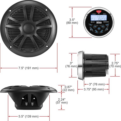 Suncoast Marine and Auto offers Boss Audio MCKGB350W.6 Marine Stereo 6.5" Speaker Kit - Black [MCKGB350B.6]
