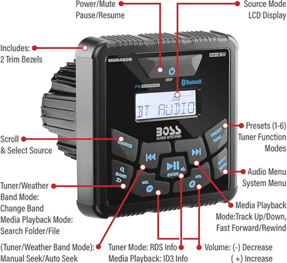 Suncoast Marine and Auto offers Boss Audio MGR450B Marine Stereo w/AM/FM/BT [MGR450B]