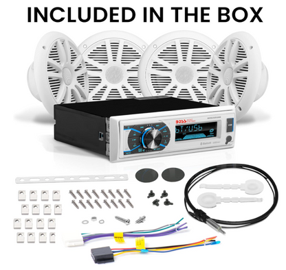 Suncoast Marine and Auto offers Boss Audio MCK632WB.64 Marine Stereo 2 Pairs of 6.5" Speaker Kit - White [MCK632WB.64]