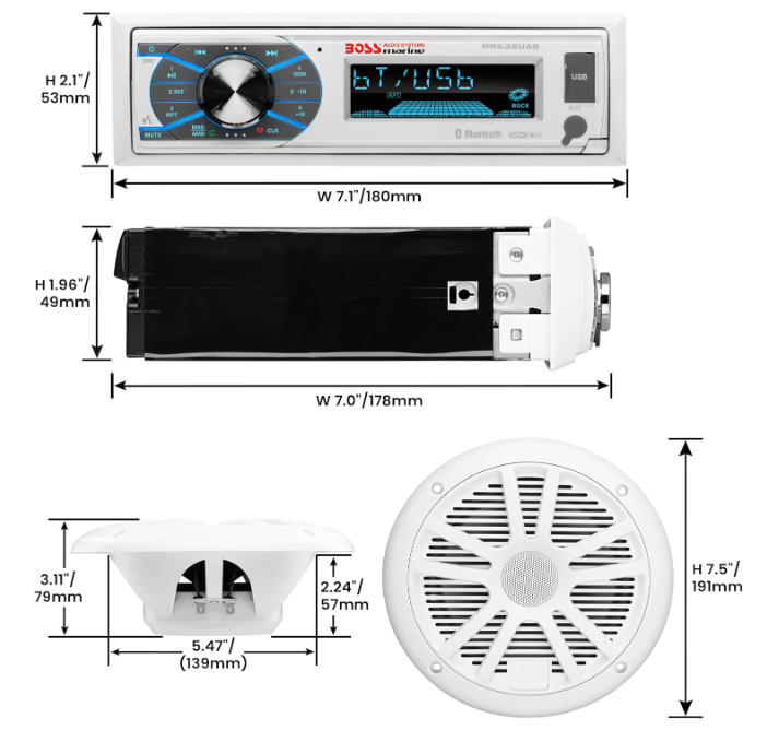 Suncoast Marine and Auto offers Boss Audio MCK632WB.64 Marine Stereo 2 Pairs of 6.5" Speaker Kit - White [MCK632WB.64]