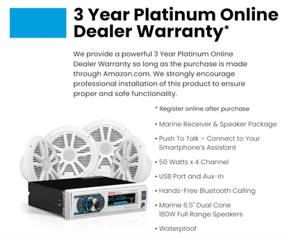 Suncoast Marine and Auto offers Boss Audio MCK632WB.64 Marine Stereo 2 Pairs of 6.5" Speaker Kit - White [MCK632WB.64]