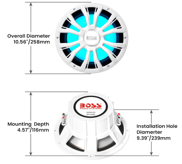 Suncoast Marine and Auto offers Boss Audio 10" MRG10W Subwoofer w/RGB Lighting - White - 800W [MRGB10W]