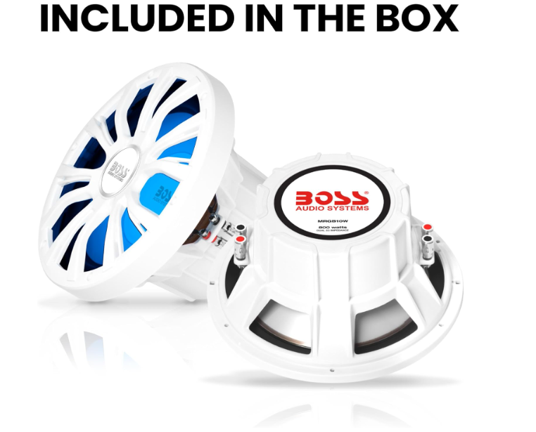 Suncoast Marine and Auto offers Boss Audio 10" MRG10W Subwoofer w/RGB Lighting - White - 800W [MRGB10W]