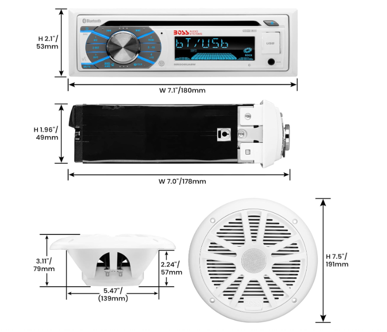 Suncoast Marine and Auto offers Boss Audio MCK508WB.64S Marine Stereo 2 Pairs of 6.5" Speaker Kit - White [MCK508WB.64S]
