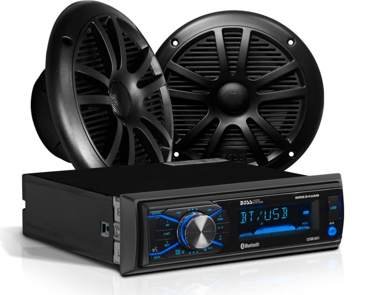Suncoast Marine and Auto offers Boss Audio MCBK634B.6 Marine Stereo 6.5" Speaker Kit - Black [MCBK634B.6]