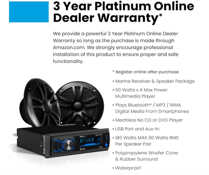 Suncoast Marine and Auto offers Boss Audio MCBK634B.6 Marine Stereo 6.5" Speaker Kit - Black [MCBK634B.6]