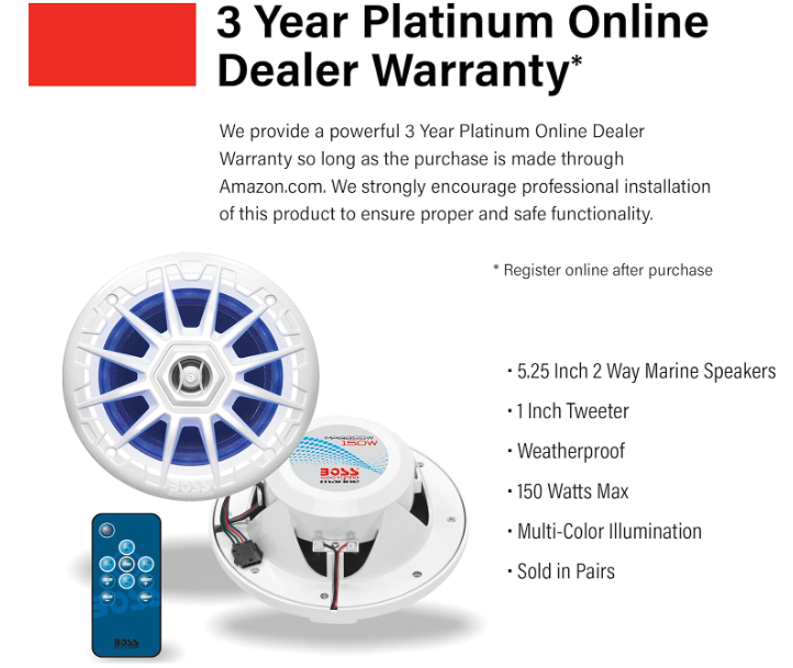 Suncoast Marine and Auto offers Boss Audio MRGB55W 5.25" Marine Speakers w/RGB Lighting - White [MRGB55W]