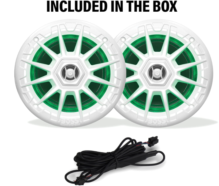 Suncoast Marine and Auto offers Boss Audio MRGB55W 5.25" Marine Speakers w/RGB Lighting - White [MRGB55W]