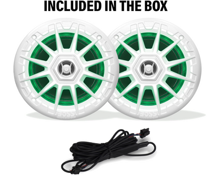 Suncoast Marine and Auto offers Boss Audio MRGB55W 5.25" Marine Speakers w/RGB Lighting - White [MRGB55W]