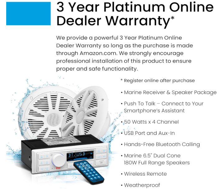 Suncoast Marine and Auto offers Boss Audio MCK500WB.6 Kit w/MR500UAB, 2 MR6W Speakers, MRANT10 Antenna, White Remote [MCK500WB.6]