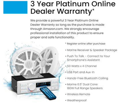 Suncoast Marine and Auto offers Boss Audio MCK500WB.6 Kit w/MR500UAB, 2 MR6W Speakers, MRANT10 Antenna, White Remote [MCK500WB.6]