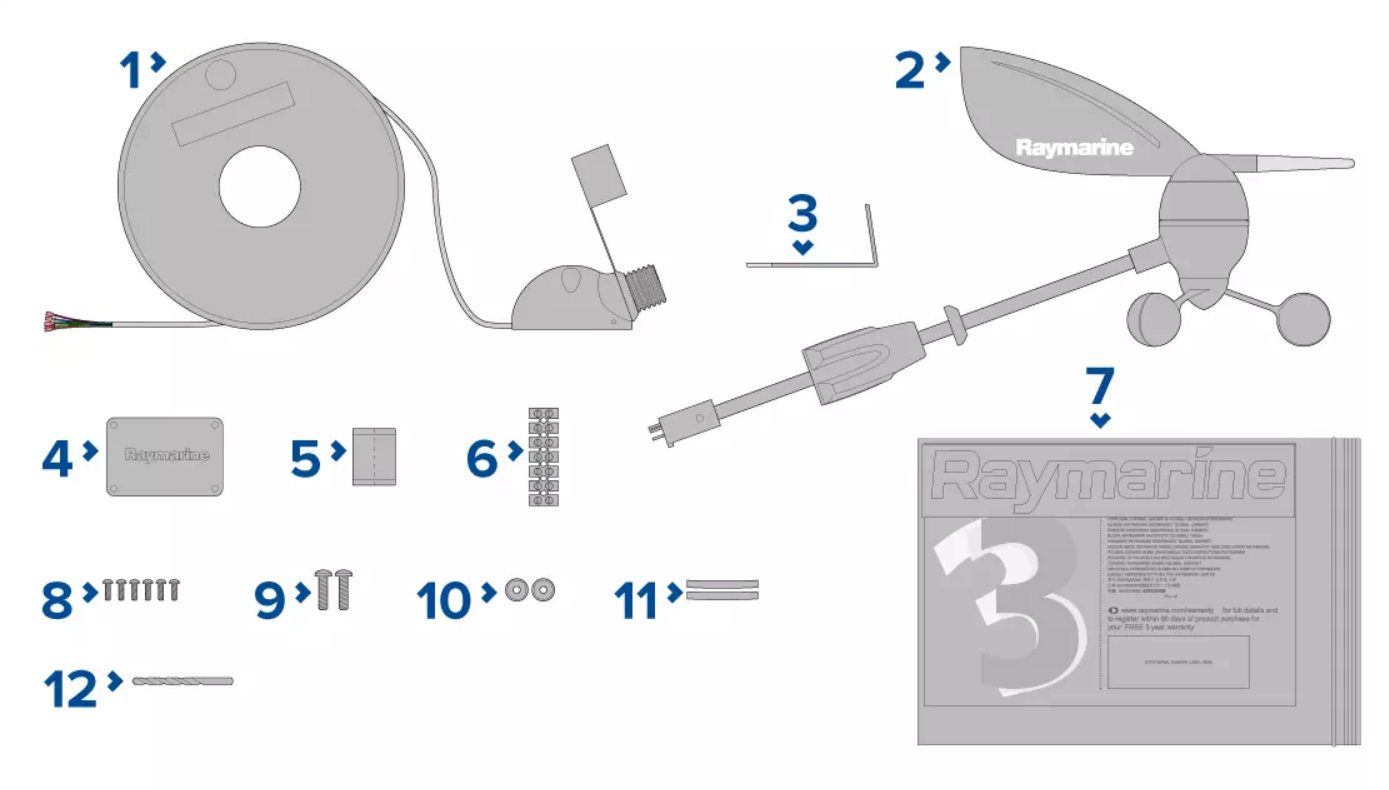 Suncoast Marine and Auto offers Raymarine ST60 Wind Vane Transducer w/30M Cable [E22078]