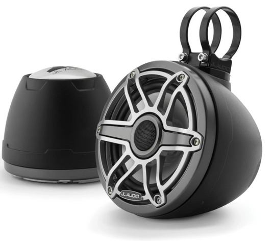 Suncoast Marine and Auto offers JL Audio VeX™ Enclosed Speaker System M6 6.5" with Titanium Sport Grille (M6-650VEX-Mb-S-GmTi)
