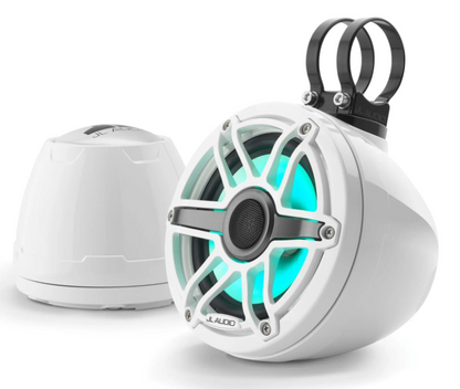 Suncoast Marine and Auto offers JL Audio VeX™ Enclosed Speaker System M6 6.5" with LED and White Sport Grille (M6-650VEX-Gw-S-GwGw-i)
