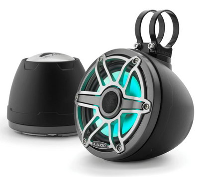 Suncoast Marine and Auto offers JL Audio VeX™ Enclosed Speaker System M6 6.5" with LED and Titanium Sport Grille (M6-650VEX-Mb-S-GmTi-i)