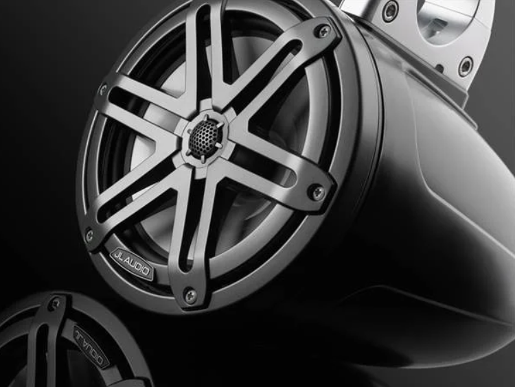 Suncoast Marine and Auto offers JL Audio® M3 Enclosed Tower Speakers 7.7" with Gray Sport Grille (M3-770ETXv3-Sb-S-Gm)