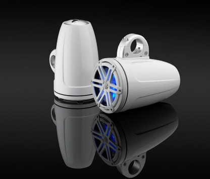 Suncoast Marine and Auto offers JL Audio® M3 Enclosed Tower Speakers 7.7" with LED and White Sport Grille (M3-770ETXv3-Gw-S-Gw-i)
