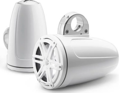 Suncoast Marine and Auto offers JL Audio® M3 Enclosed Tower Speakers 7.7" with LED and White Sport Grille (M3-770ETXv3-Gw-S-Gw-i)