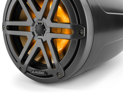 Suncoast Marine and Auto offers JL Audio® M3 Enclosed Tower Speakers 7.7" with LED and Gray Sport Grille (M3-770ETXv3-Sb-S-Gm-i)