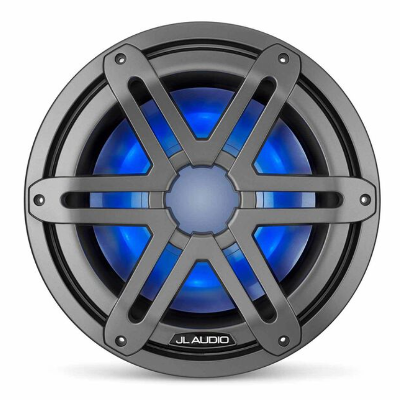 M3-10IB-S-Gm-i-4 10" Marine Subwoofer Driver, Gunmetal Sport Grilles with RGB LED Lighting. Model # 19561992 Mfg # 010-03264-00.