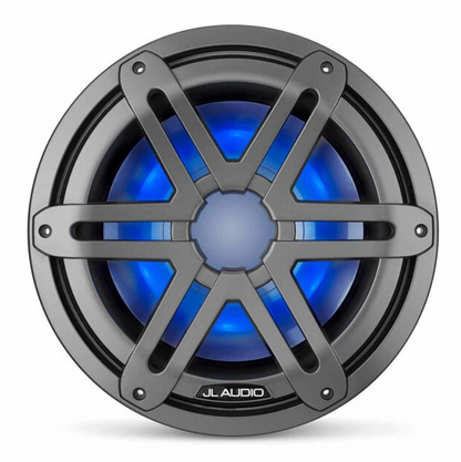 M3-10IB-S-Gm-i-4 10" Marine Subwoofer Driver, Gunmetal Sport Grilles with RGB LED Lighting. Model # 19561992 Mfg # 010-03264-00.