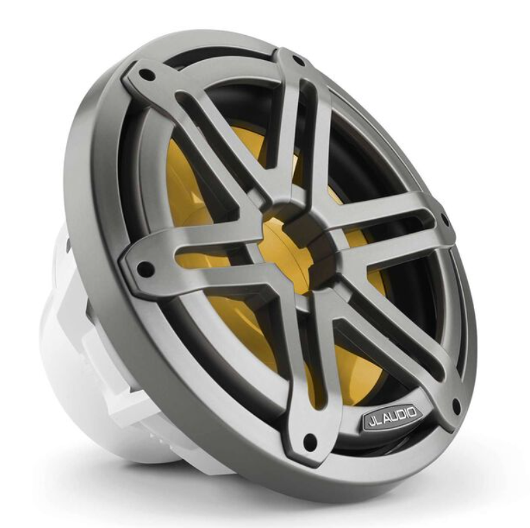 M3-10IB-S-Gm-i-4 10" Marine Subwoofer Driver, Gunmetal Sport Grilles with RGB LED Lighting. Model # 19561992 Mfg # 010-03264-00.