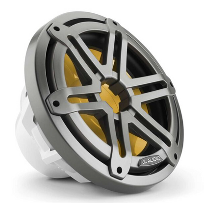 M3-10IB-S-Gm-i-4 10" Marine Subwoofer Driver, Gunmetal Sport Grilles with RGB LED Lighting. Model # 19561992 Mfg # 010-03264-00.